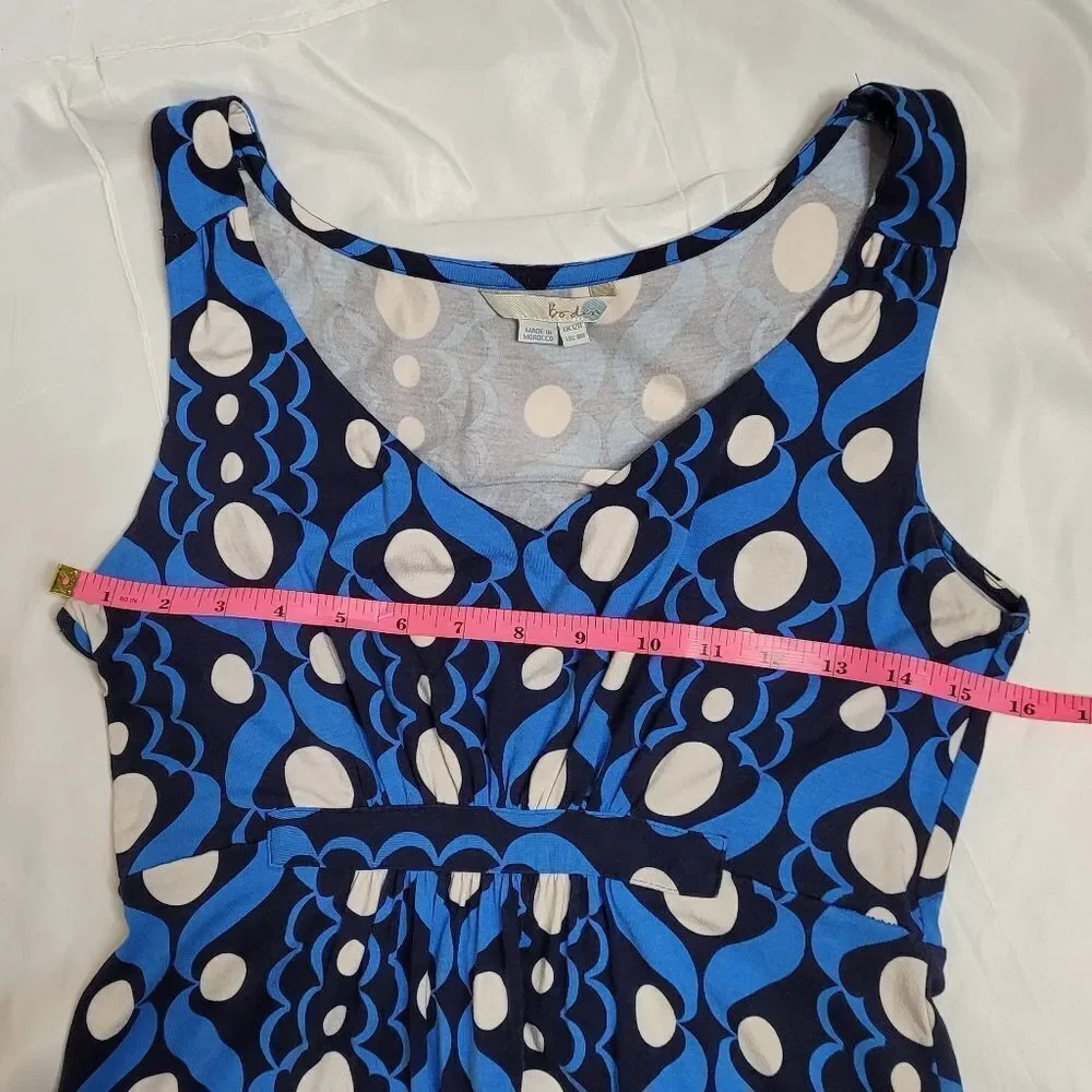 BODEN blue printed jersey sleeveless maxi dress‎ WH752 8 - Picture 6 of 8